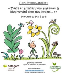 Conférence : améliorer la biodiversité dans nos jardins @ Campavine | Namur | Région Wallonne | Belgique